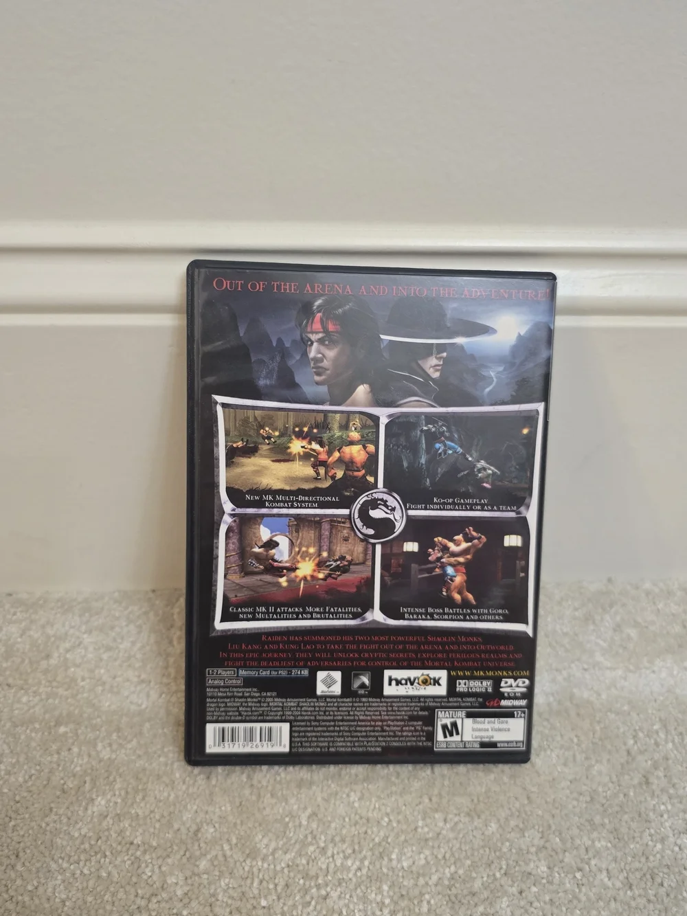 Sony Mortal Kombat: Shaolin Monks - Black/Red Game Case